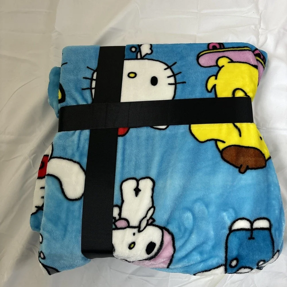 Hello Kitty and Friends Twin Cloud Plush Blanket Blue 60x90‎ NWT